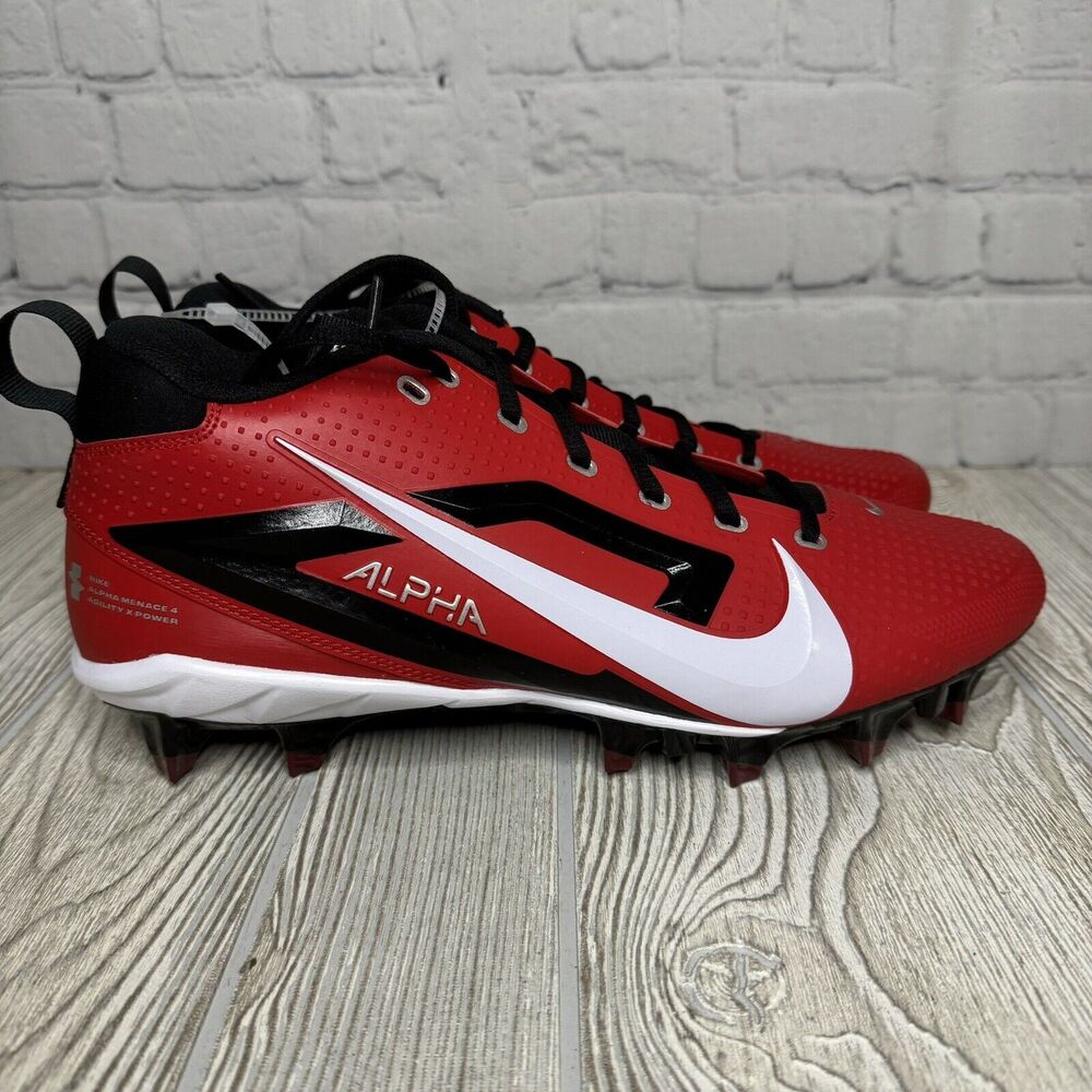 Nike Alpha Menace 4 Varsity Football Cleats Men’s 11.5 Red FN0027-600 New